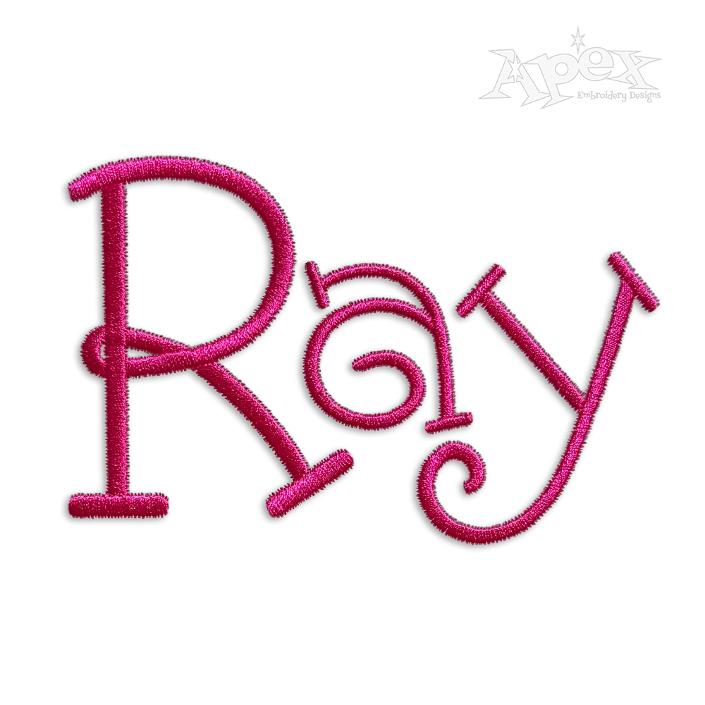 Swirly Curlz Machine Embroidery Font by Apex Design Art Letters