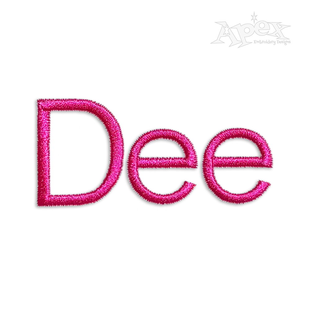 Block Type Alphabet Machine Embroidery Font Digitized by Apex
