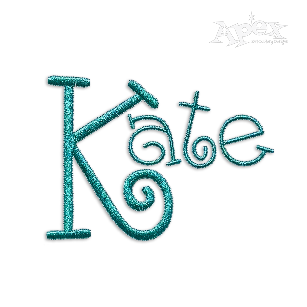 Swirly Curlz Machine Embroidery Font by Apex Designs