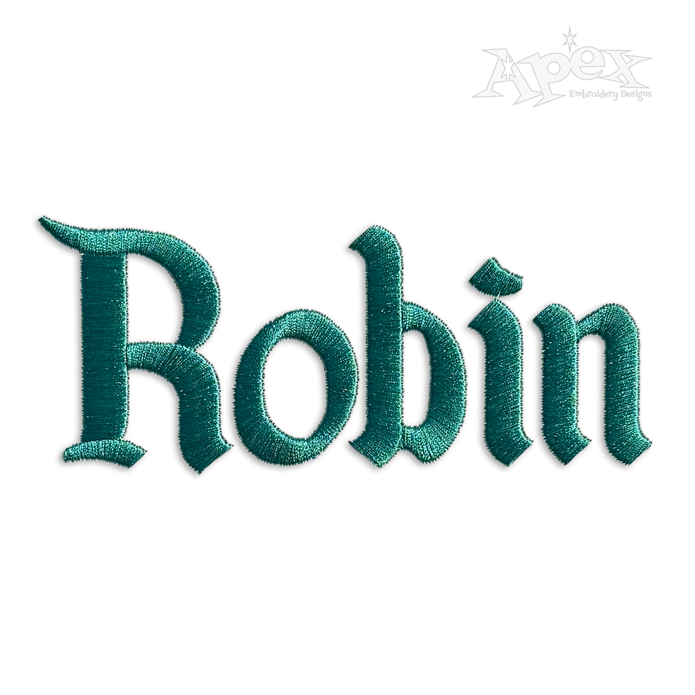 Robin Hood Print Embroidery Font Designs 
