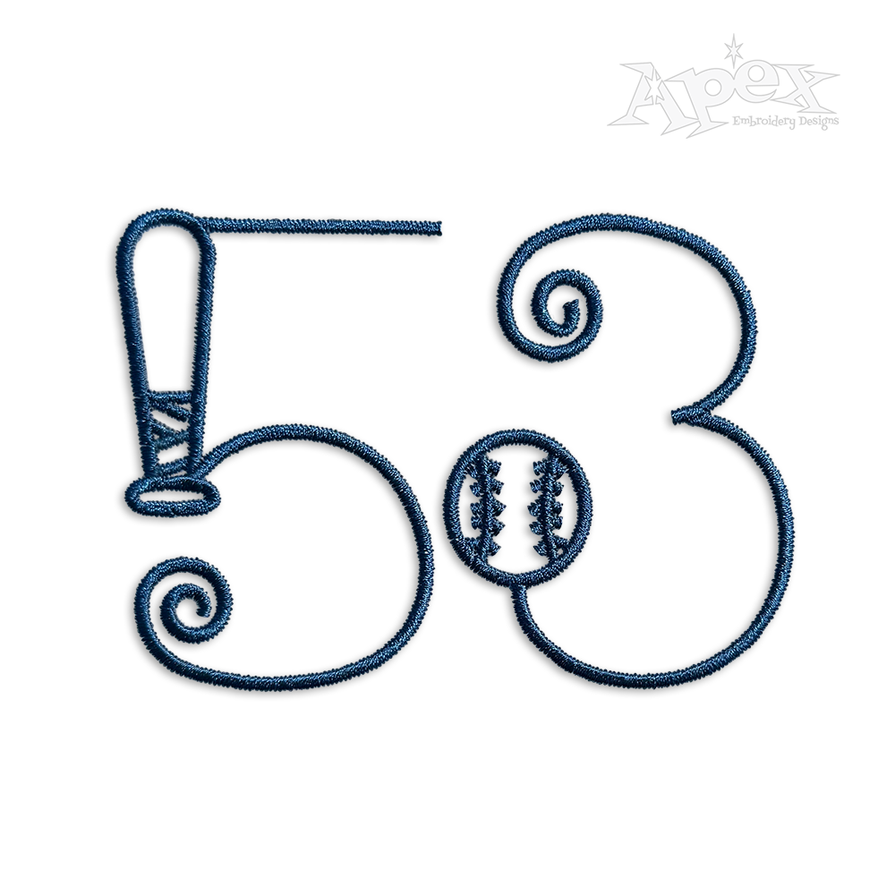 Baseball Machine Embroidery Font Alphabet by Apex Designs