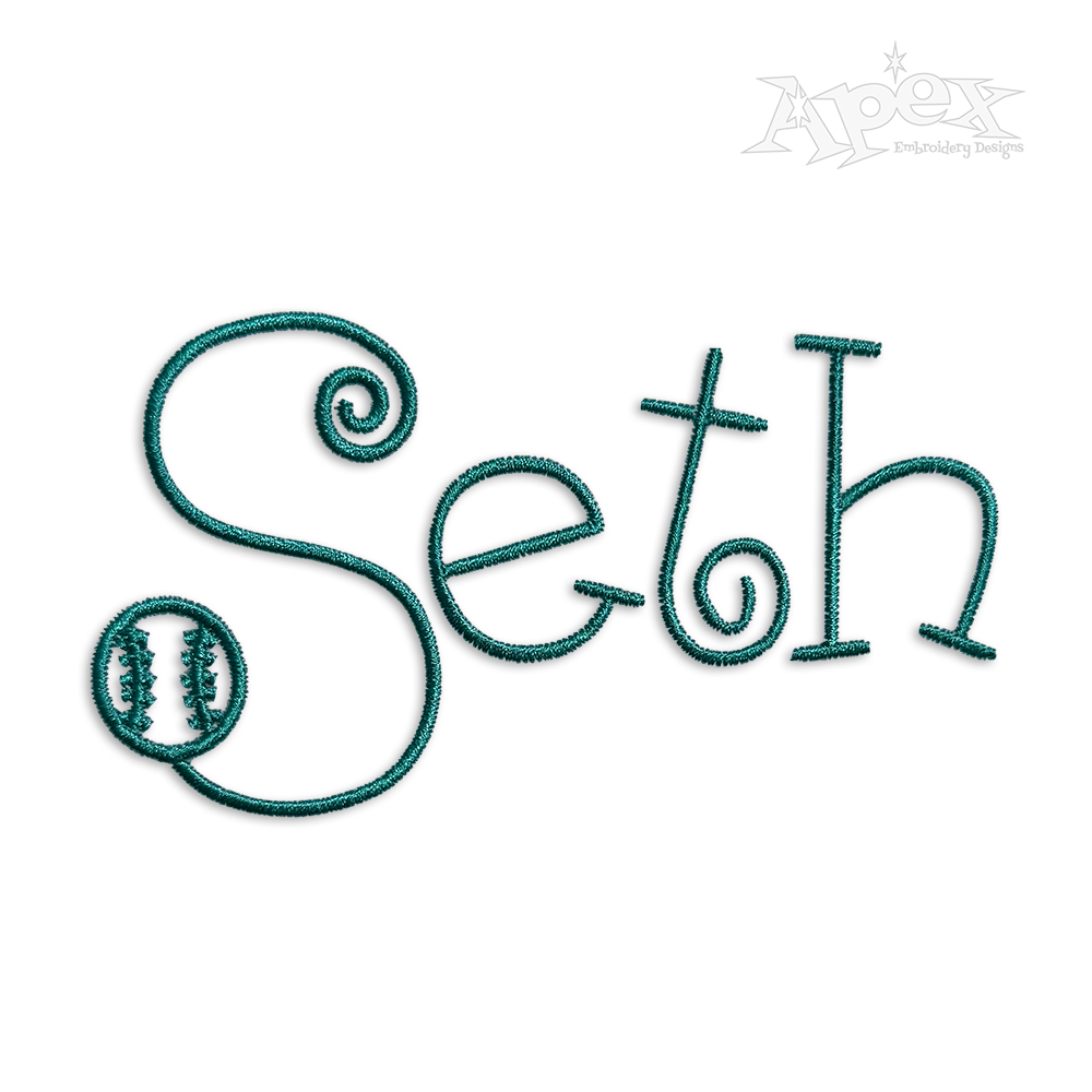 Baseball Machine Embroidery Font Alphabet by Apex