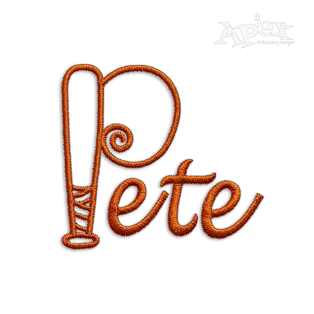 Baseball Machine Embroidery Font Alphabet by Apex Designs Art