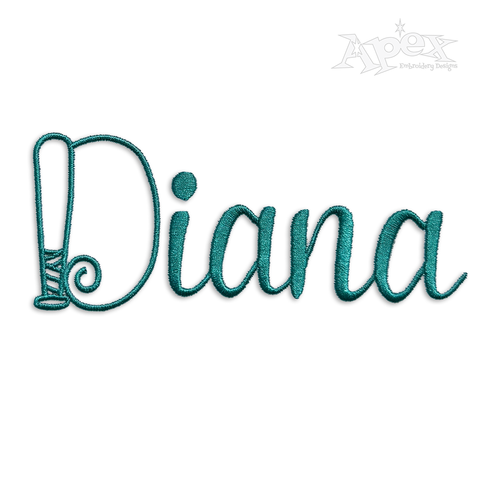 Baseball Machine Embroidery Font Alphabet by Apex