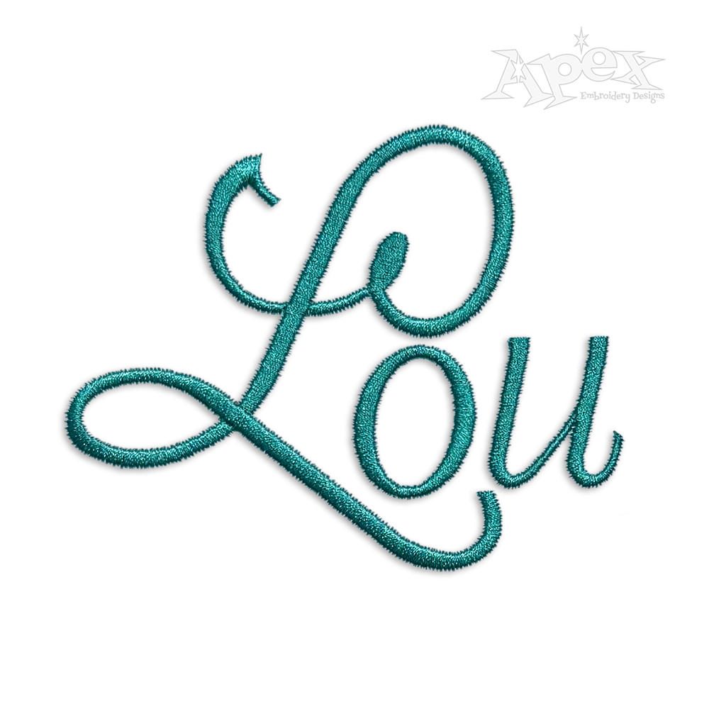 Pistoia Script Machine Embroidery Font by Apex Designs Art