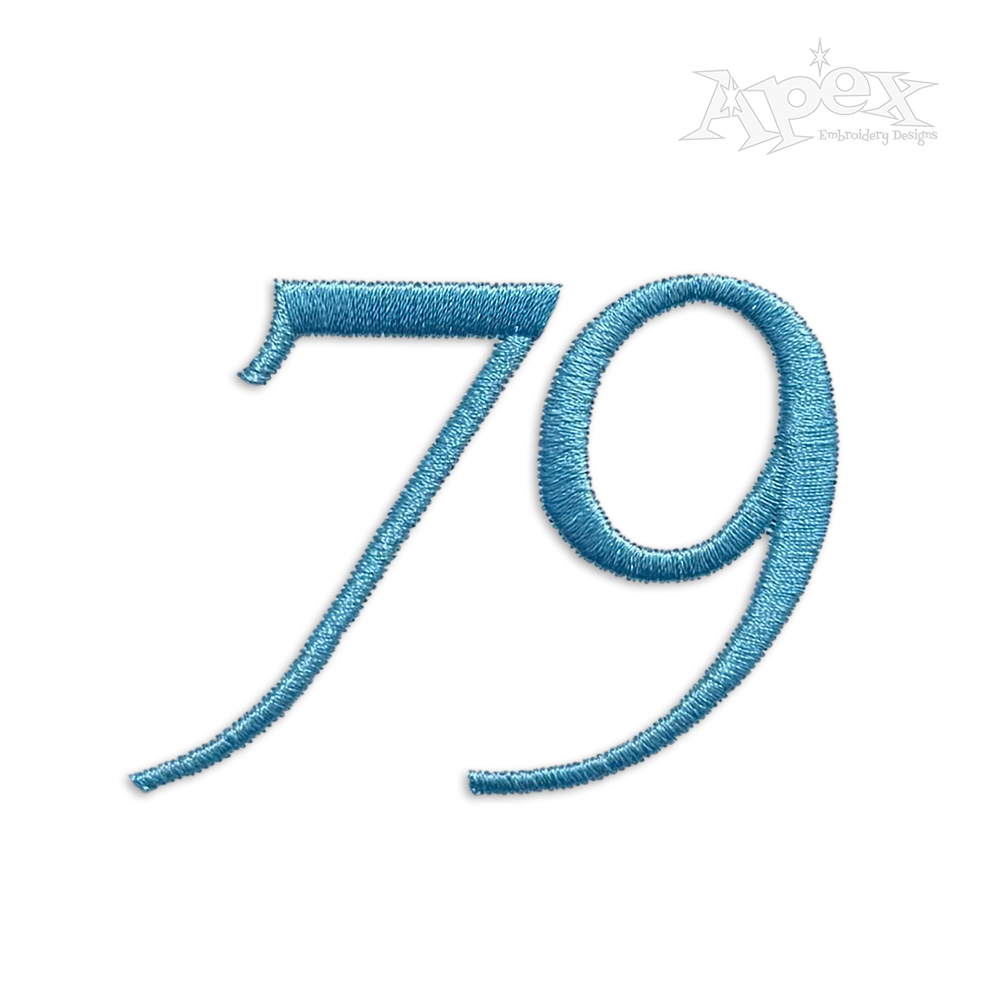 Pistoia Script Machine Embroidery Font by Apex Designs Art Numbers