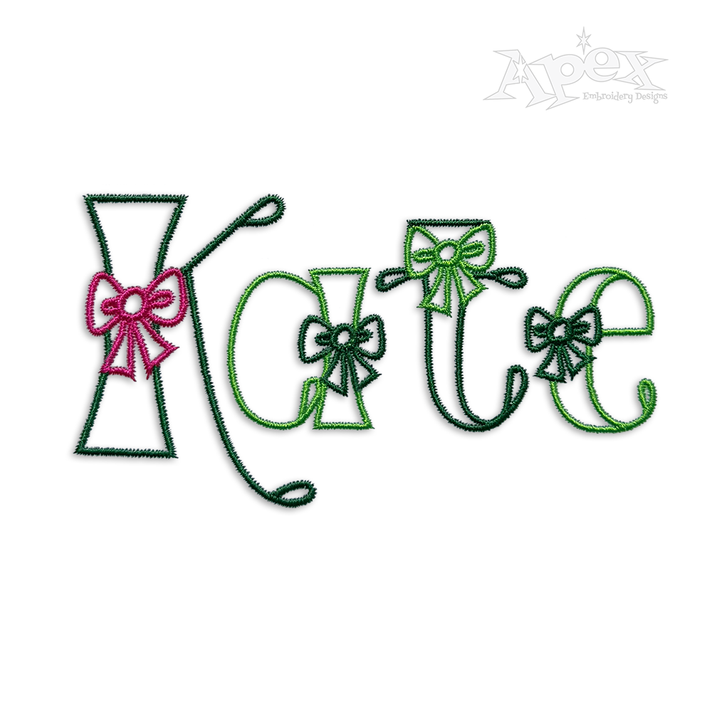 Christmas Bow Embroidery Fonts Machine Embroidery Design