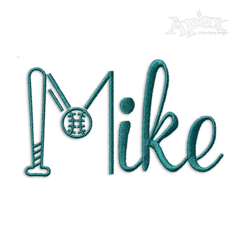 Baseball Softball Embroidery Font by Apex Designs