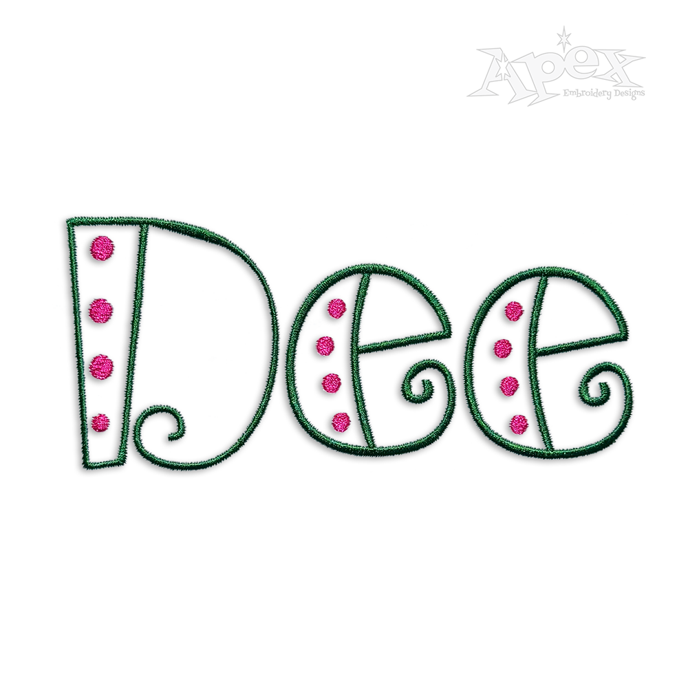 Polka Dot Curlz Machine Embroidery Font by Apex