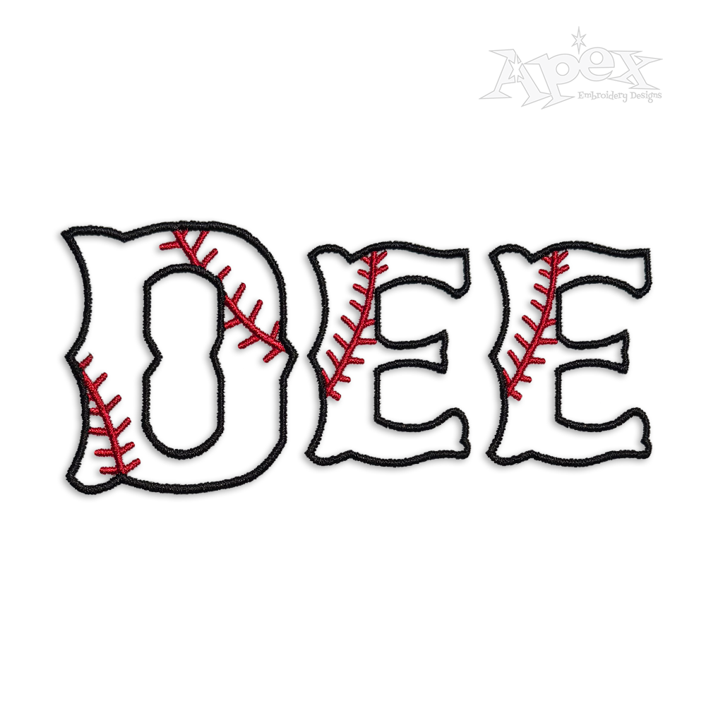 Boston Red Sox Applique Machine Embroidery Font - Apex