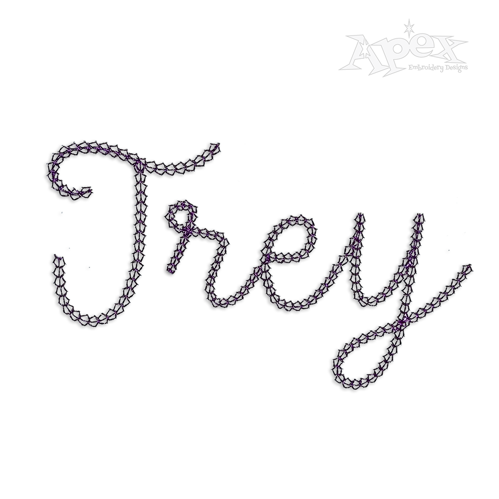 Chain stitch Machine Embroidery Font by Apex Designs Art Letters