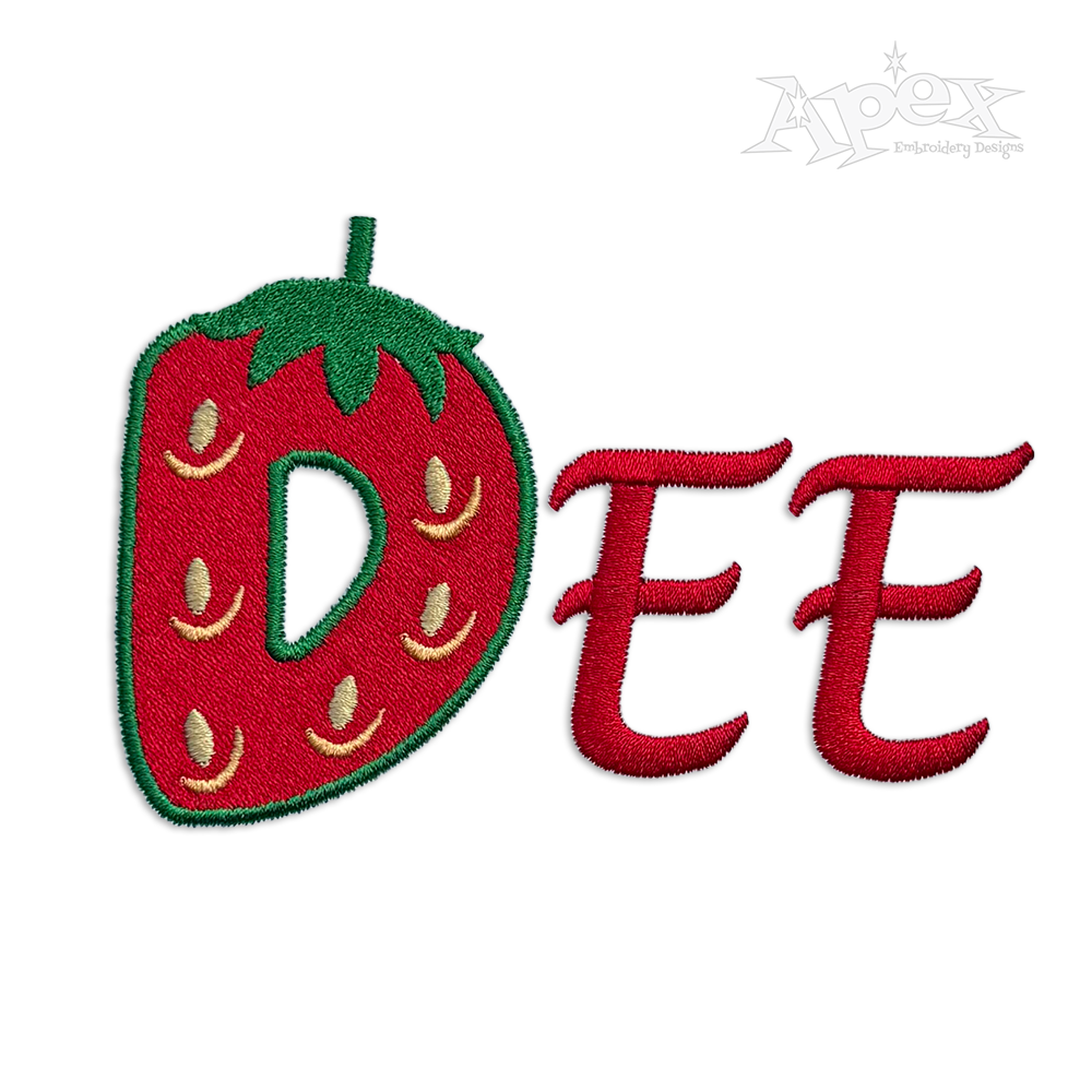 Strawberry Embroidery Font By Apex Designs