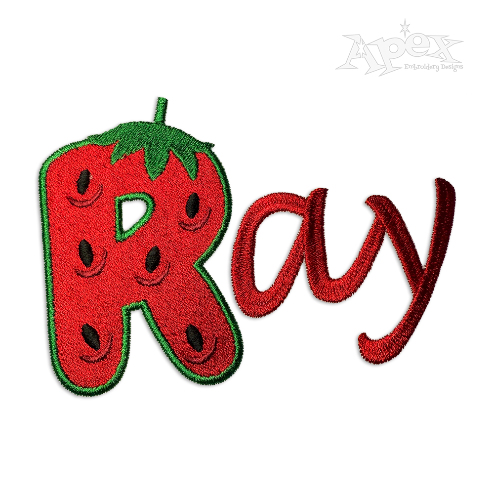 Strawberry Embroidery Font By Apex Designs Letters