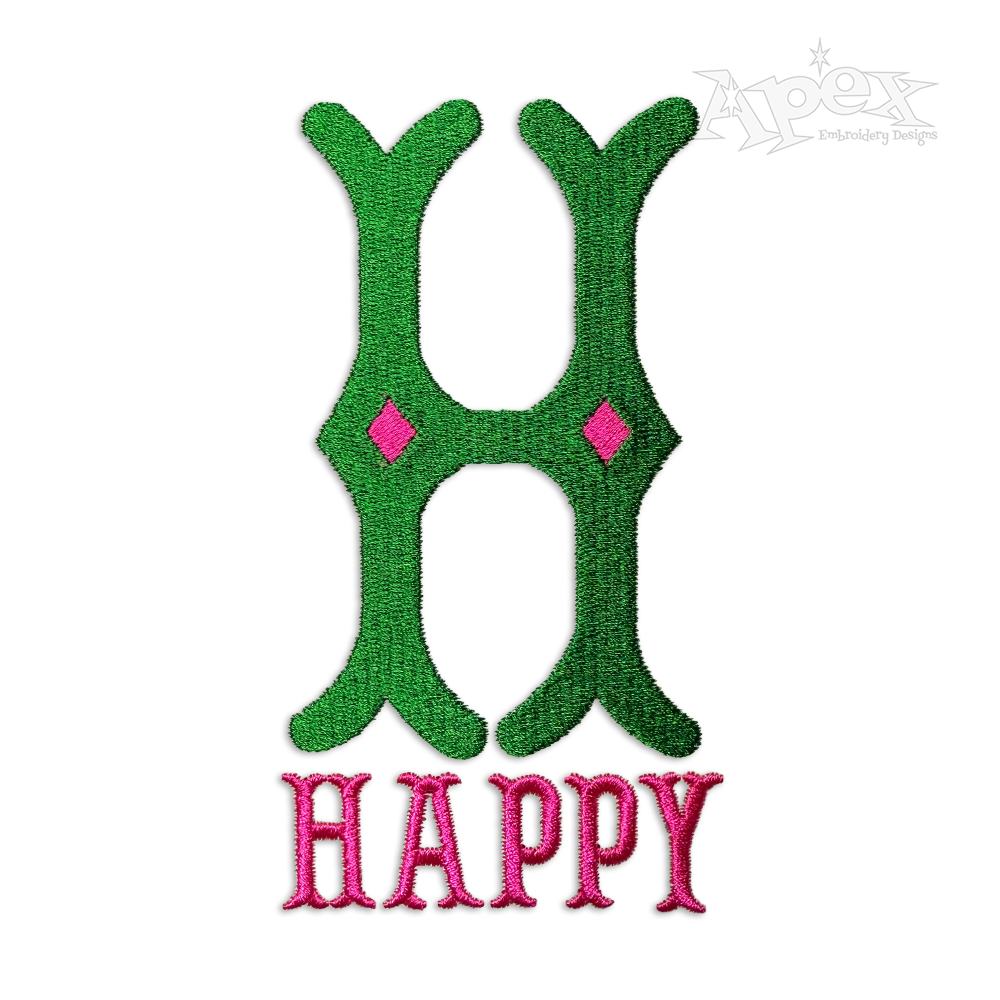 Diamond Fishtail Monogram Machine Embroidery Font - Apex