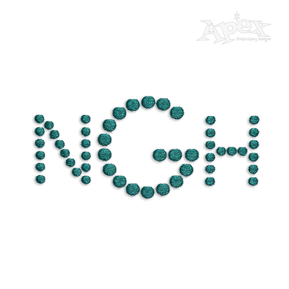 Dot Alphabet Embroidery Font by Apex Designs