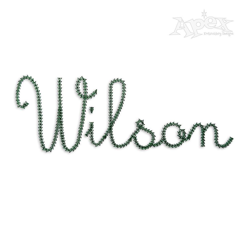Hansel Script Chain Machine Embroidery Font by Apex