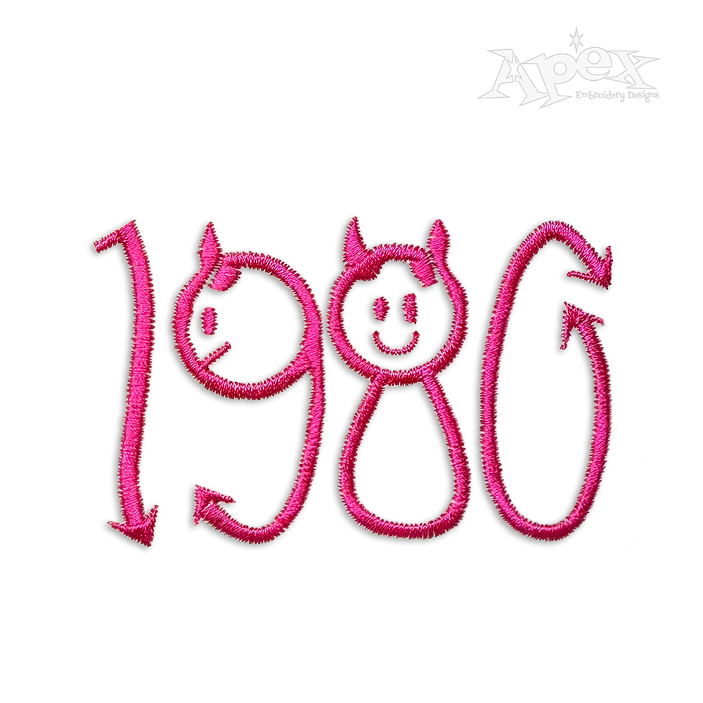 Devil Tail Halloween Machine Embroidery Font Design by Apex