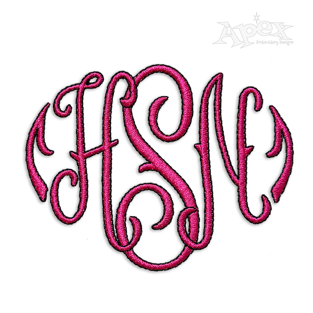 Mia Outline 2-Color Monogram Embroidery Font