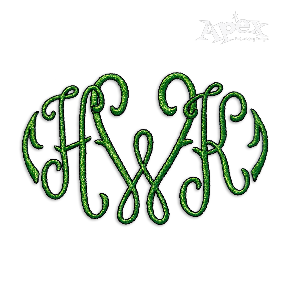 Mia Outline 2-Color Monogram Embroidery Font Designs