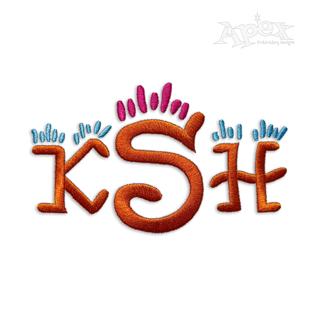 Spark 2-Color Machine Embroidery Font by Apex
