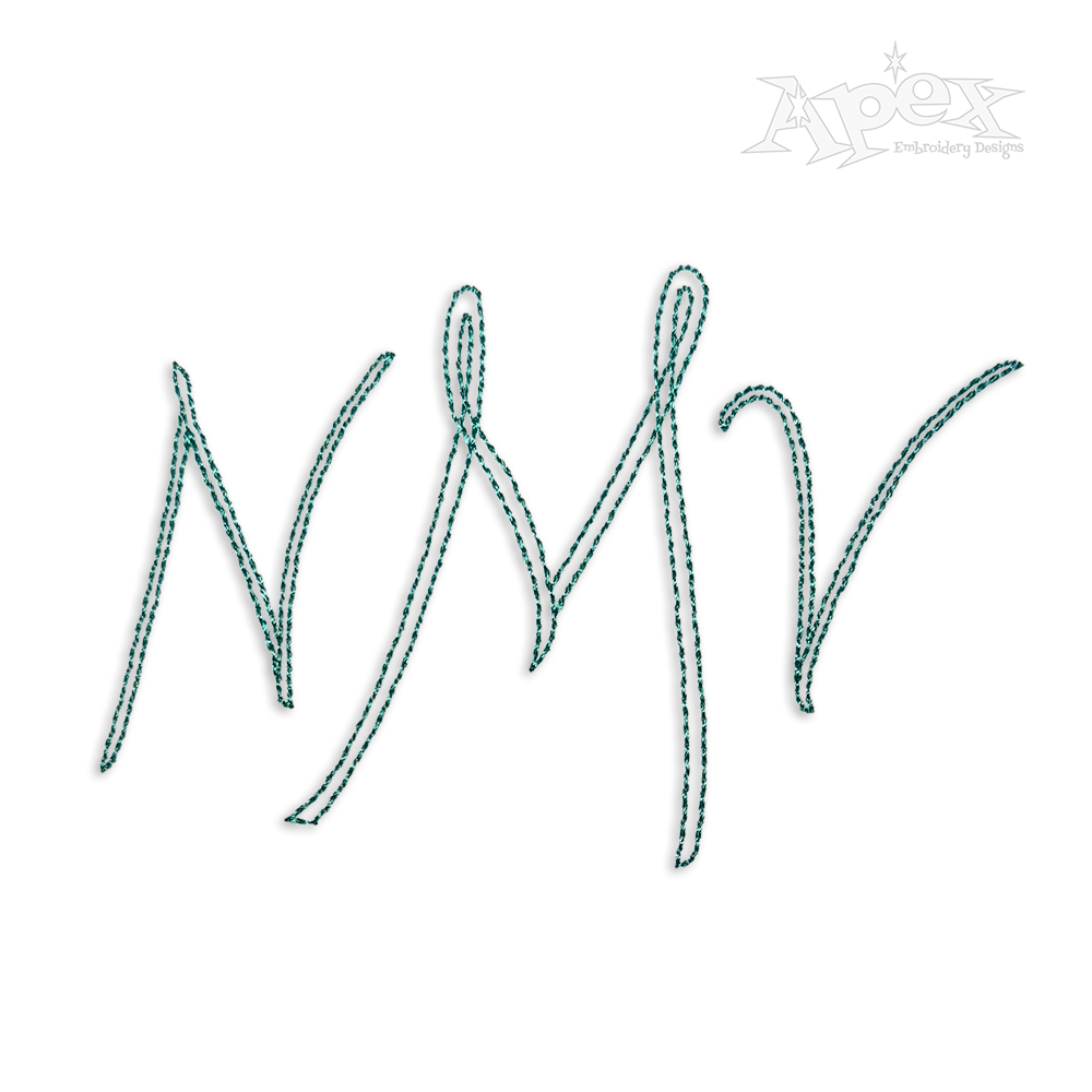 Emily Machine Embroidery Font Letter Alphabet by Apex Lettering