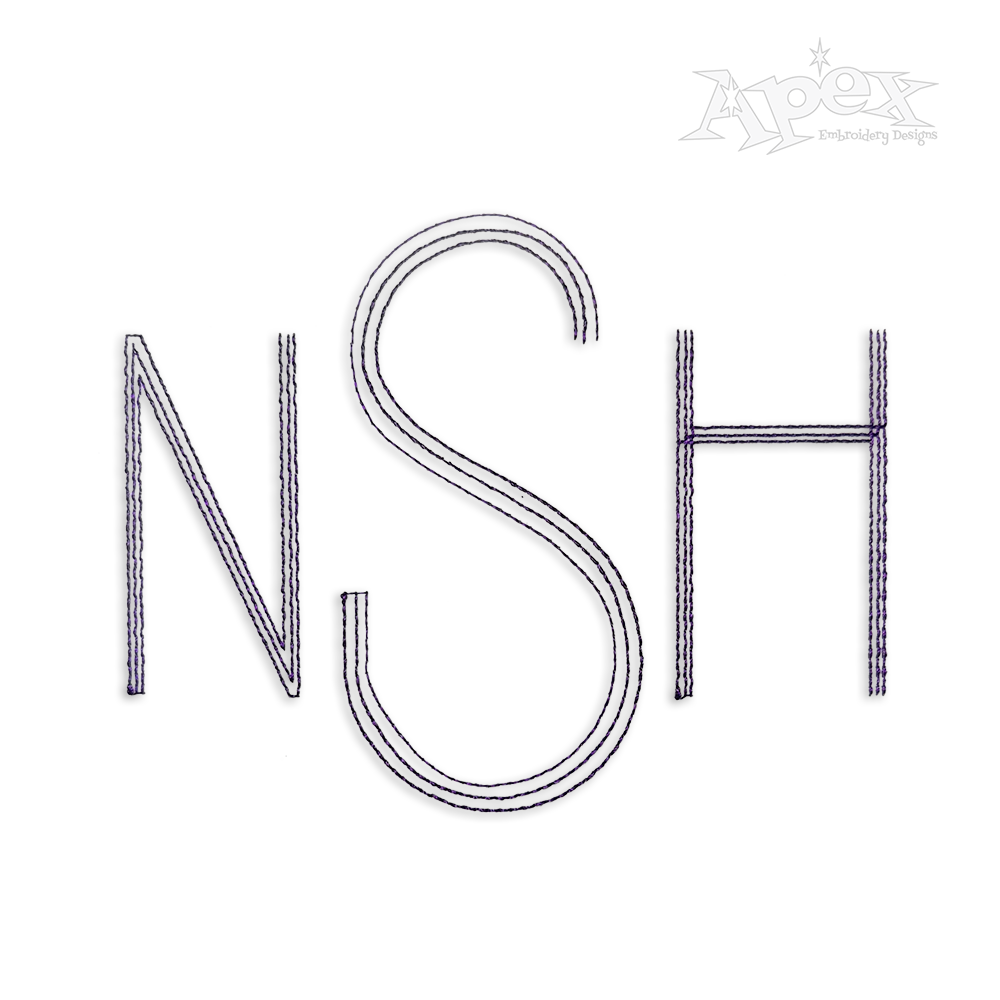 Bradford Scribble Sketch Embroidery Font by Apex