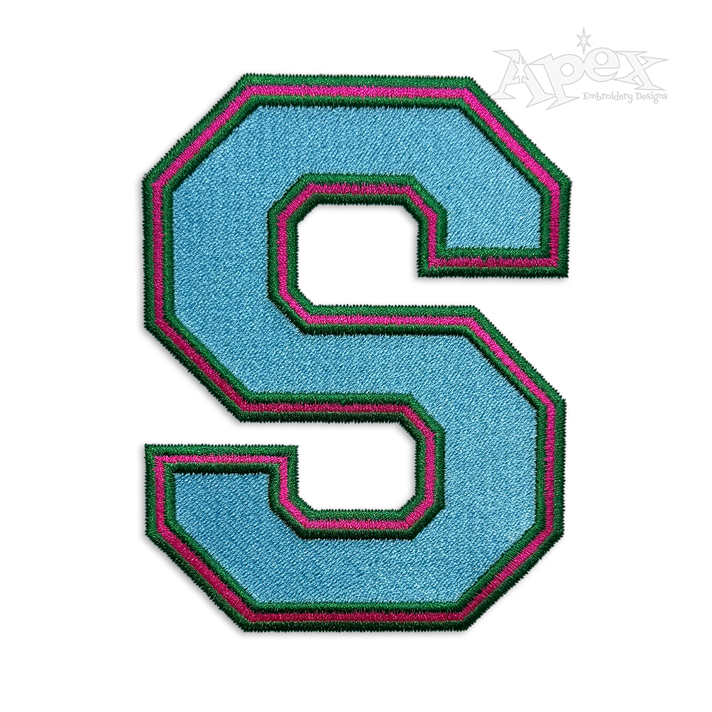 Block Large 3 Color Machine Embroidery Font - Apex 
