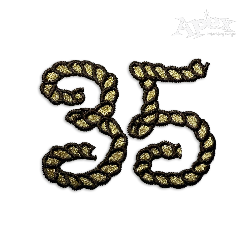 Rope Machine Machine Embroidery Font - Apex