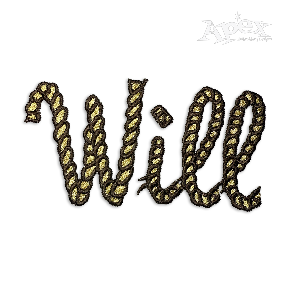Rope Machine Machine Embroidery Font - Apex Designs