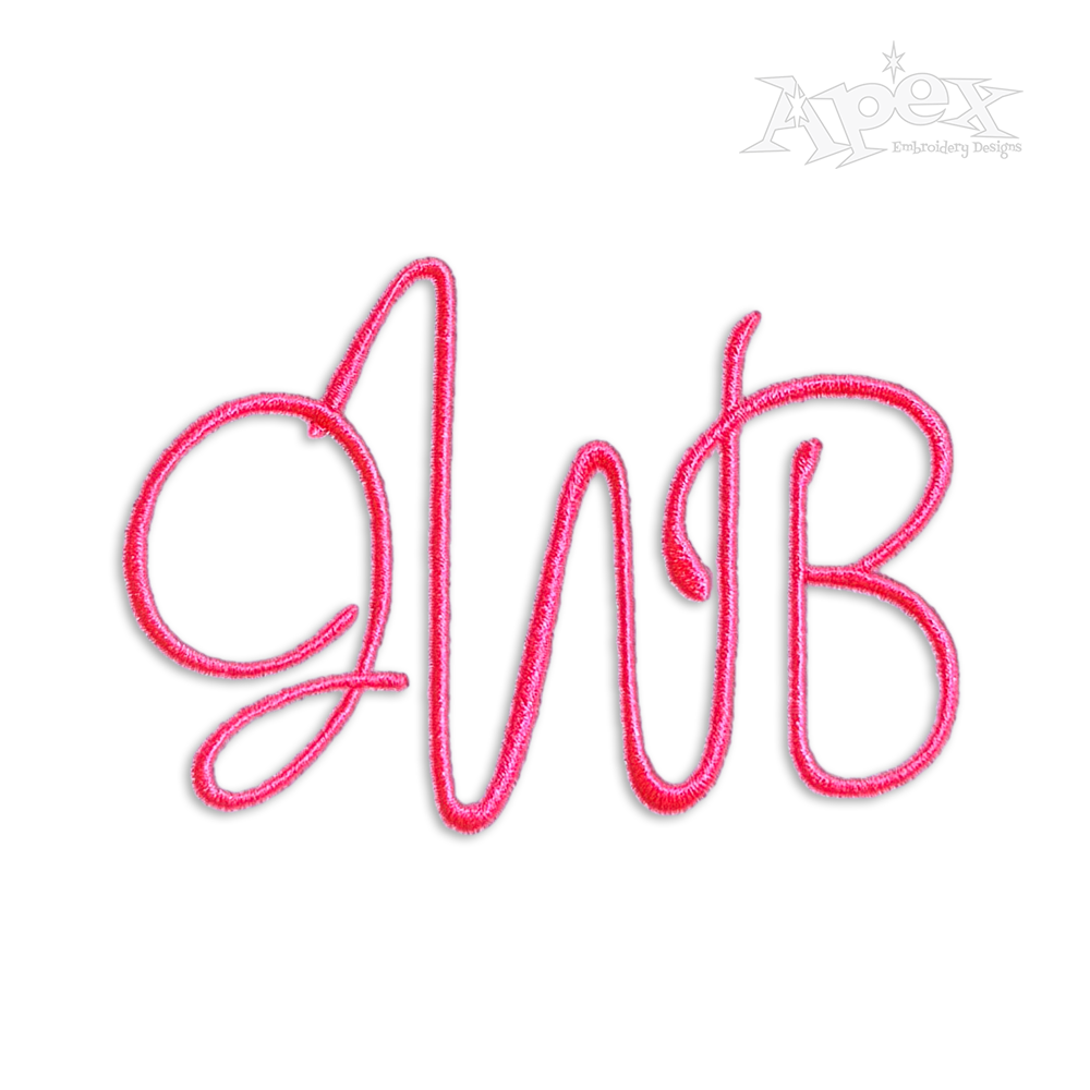 Blanche Script Monogram Machine Embroidery Font by Apex Design