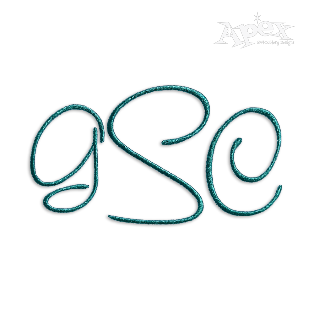 Blanche Script Monogram Machine Embroidery Font by Apex