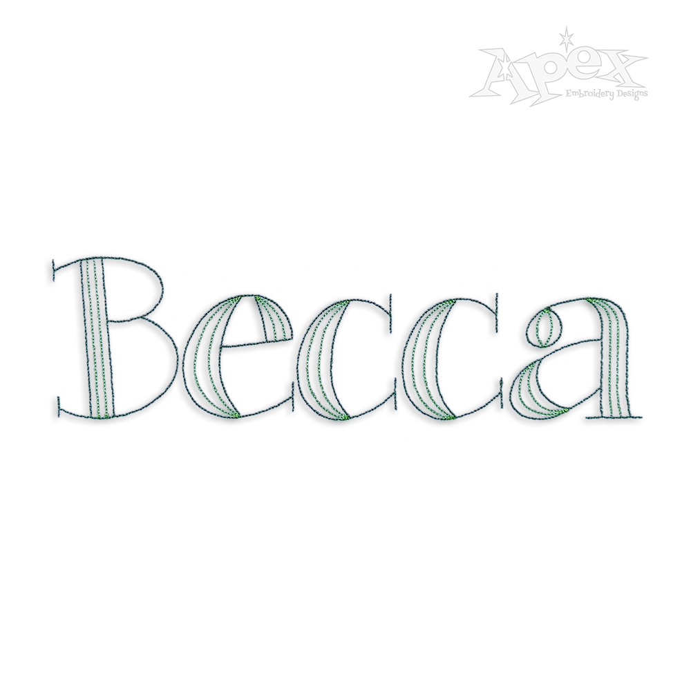 Baby 2-Color Sketch Machine Embroidery Font by Apex Designs Letters