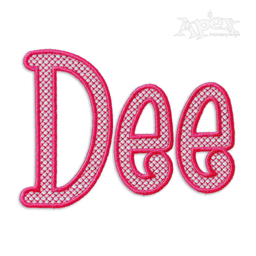 Boys R Gross Fill Machine Embroidery Font by Apex