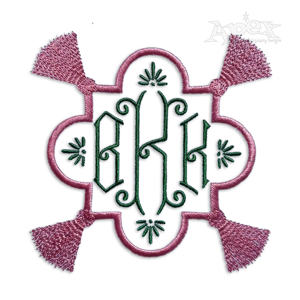 Moroccan Frame Tassels Machine Embroidery Design by Apex