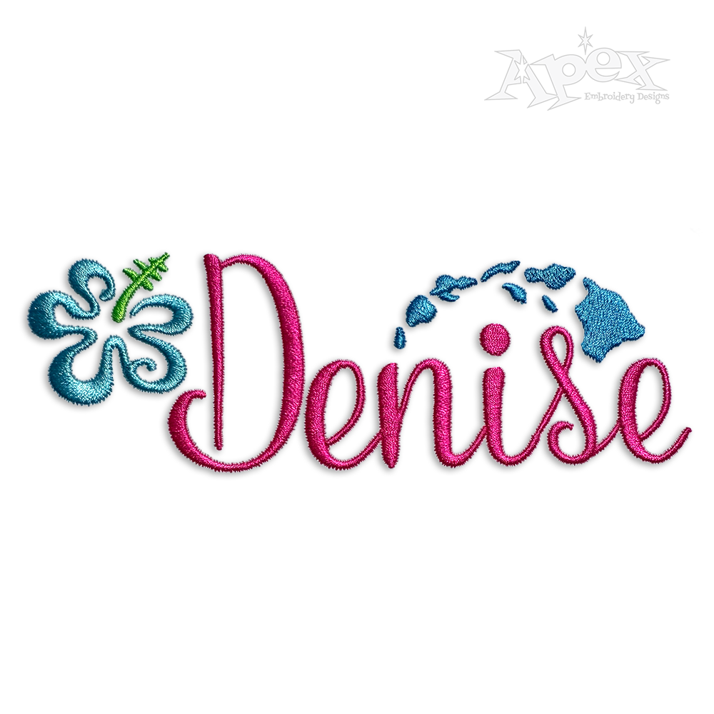 Hawaiian Flowers Machine Embroidery Design by Apex Frame island