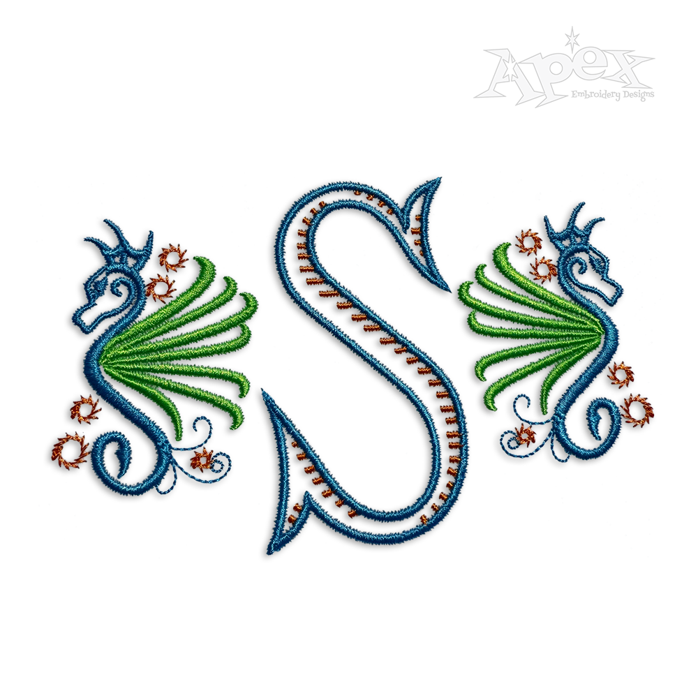 Seahorse Machine Embroidery Design by Apex