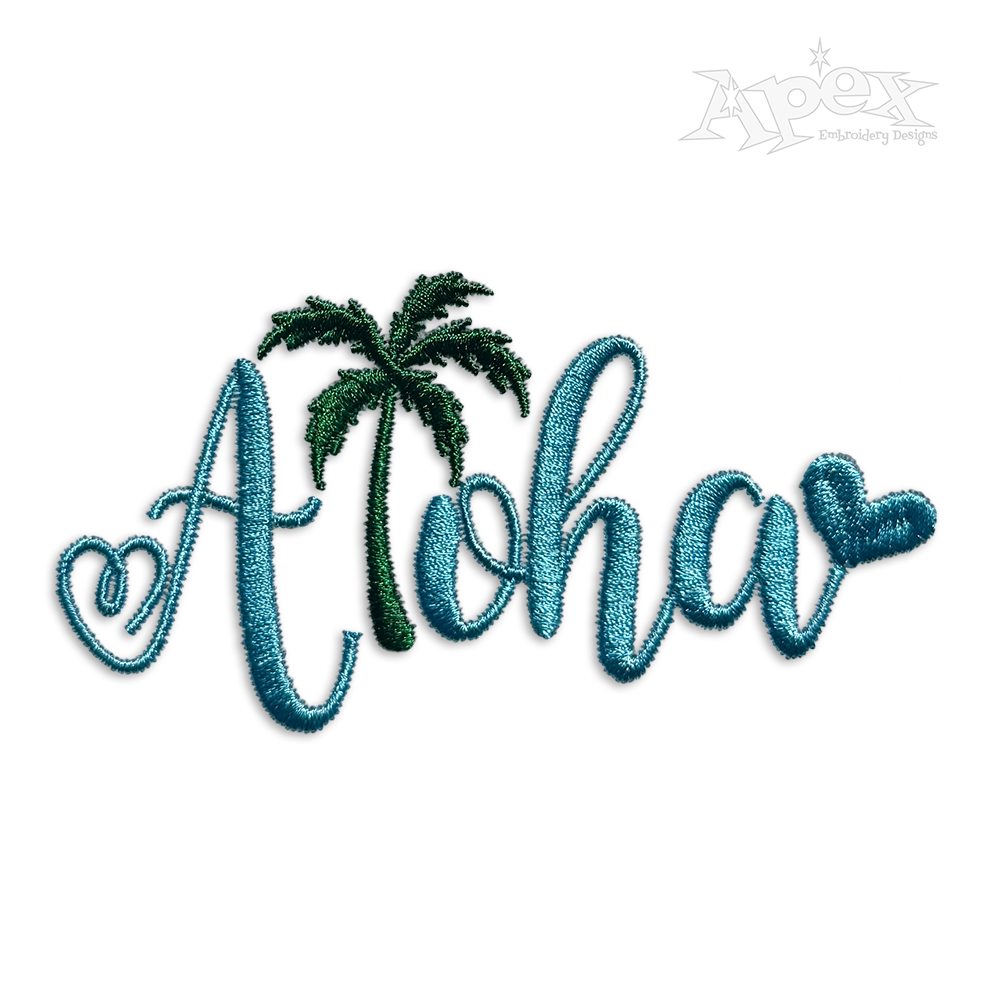 Aloha Palm Tree Hawaii Machine Embroidery Designs By Apex