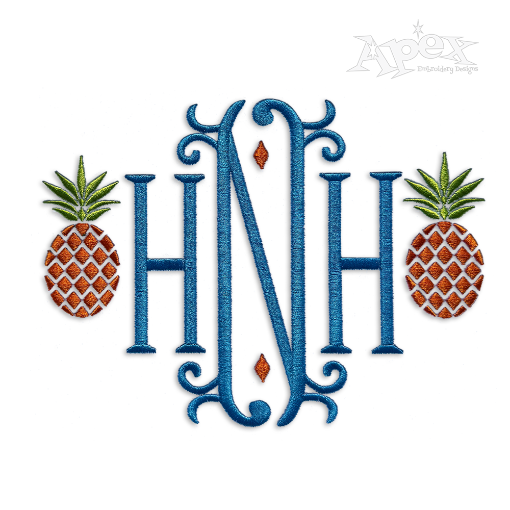 Pineapple Machine Embroidery Design by Apex