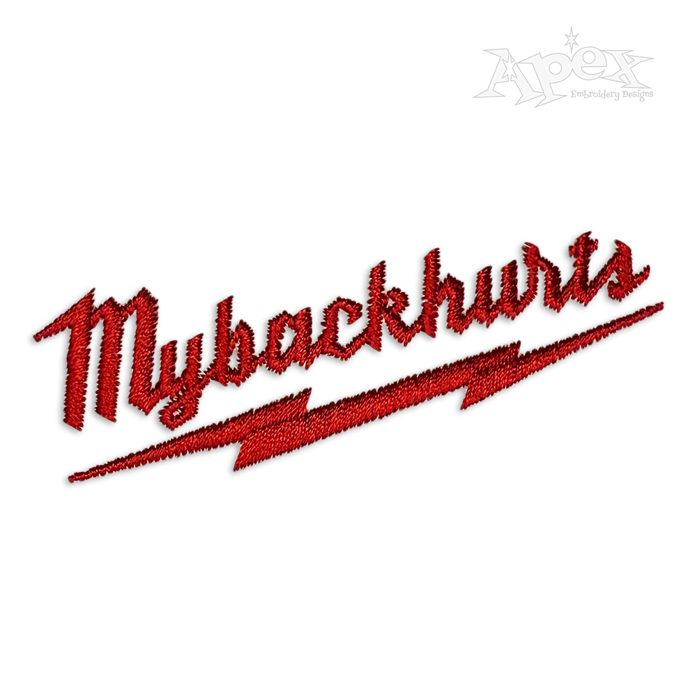 My Back Hurts Parody Logo Machine Embroidery Design - Apex