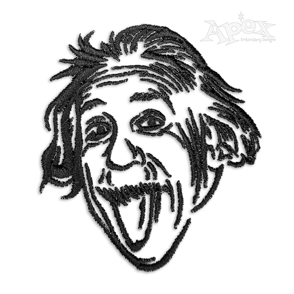 Albert Einstein Machine Embroidery Design by Apex