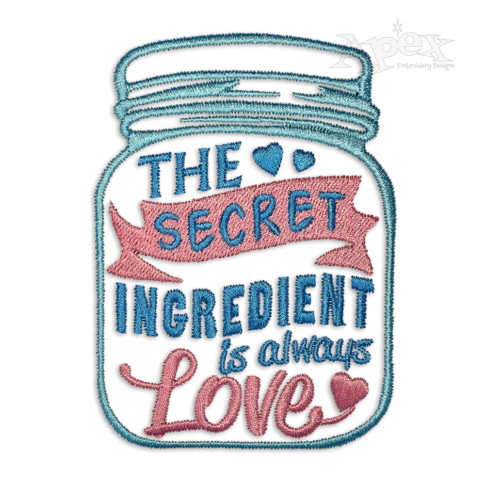 Secret Ingredient is Love Machine Embroidery Design