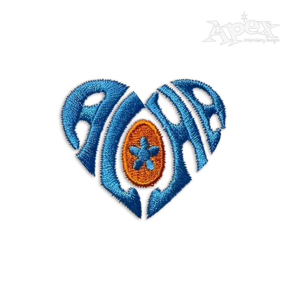 Aloha Hawaii Heart Machine Embroidery Design by Apex