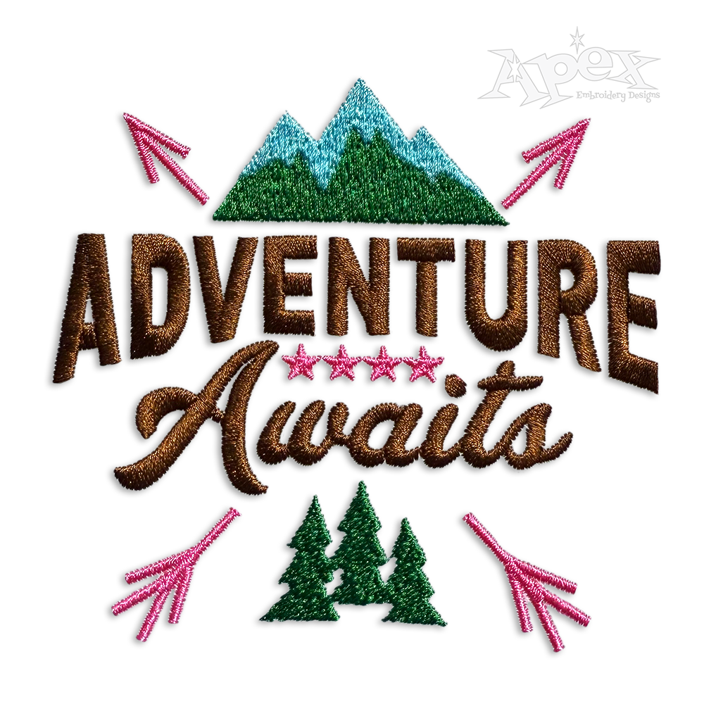 Adventure Awaits Machine Embroidery Design by Apex