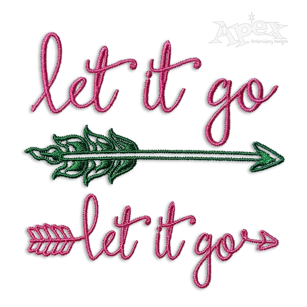 Let it Go Arrow Machine Embroidery Design by Apex