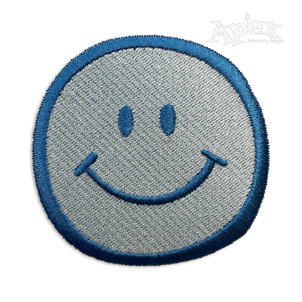 Smiley Happy Face Emoji. Machine Embroidery Designs.