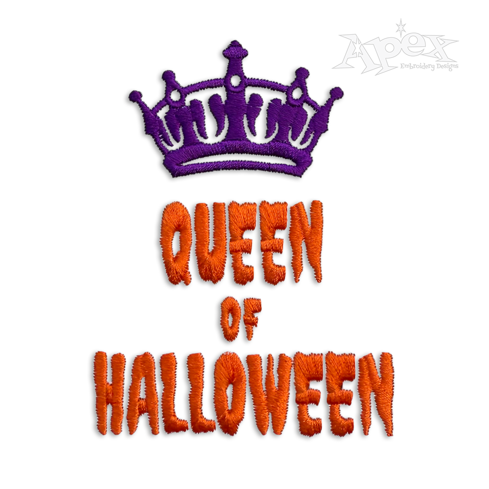 Queen of Halloween Machine Embroidery Design by Apex