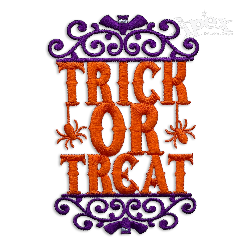 Trick or Treat Halloween Machine Embroidery Design - Apex