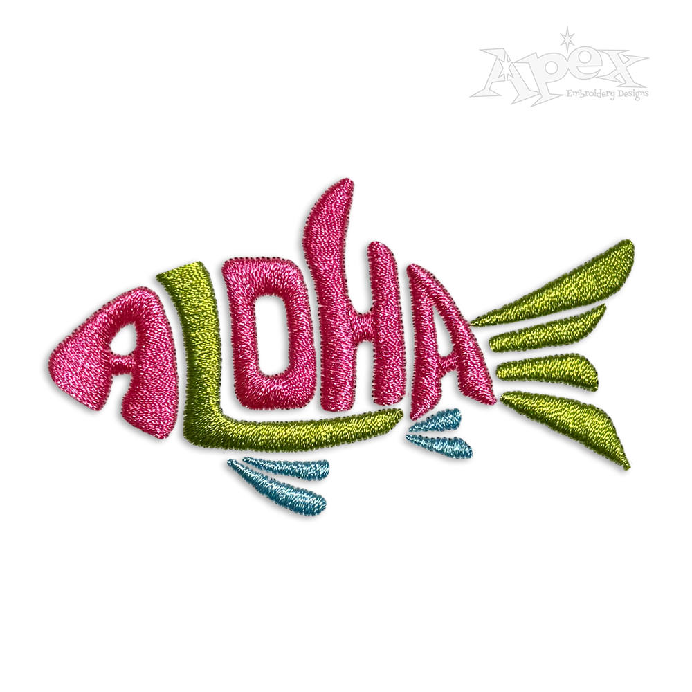 Hawaii Aloha Mahalo Beach Embroidery Designs by Apex Aloha
