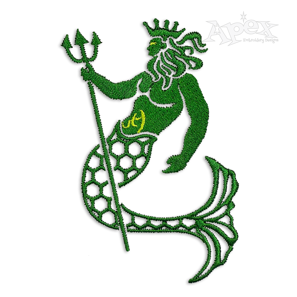 Neptune Ocean God Machine Embroidery Design by Apex
