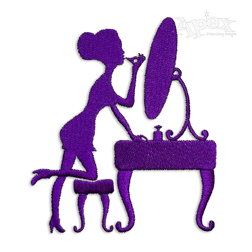 Make Up Girl Machine Embroidery Design by Apex